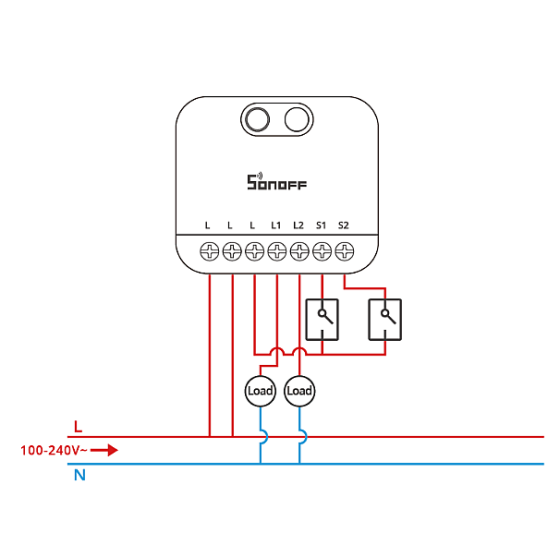 Sonoff MINI DUO 2-Fach Matter WiFi Intelligenter Schalter MINI-2GS