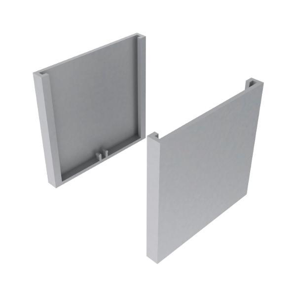 solido 100 Abdeckkappen-Set Glas Punktbefestigung eckig silber
