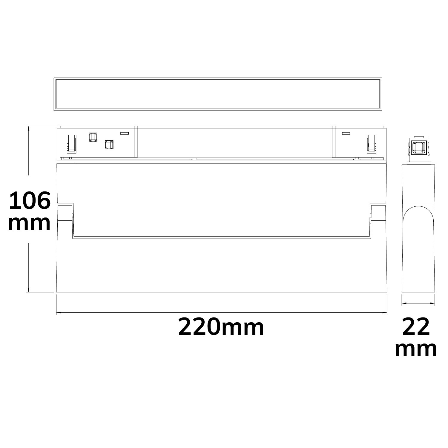 ISOLED Track48 Linear-Schienen-Strahler 22cm schwarz 12W 120° UGR