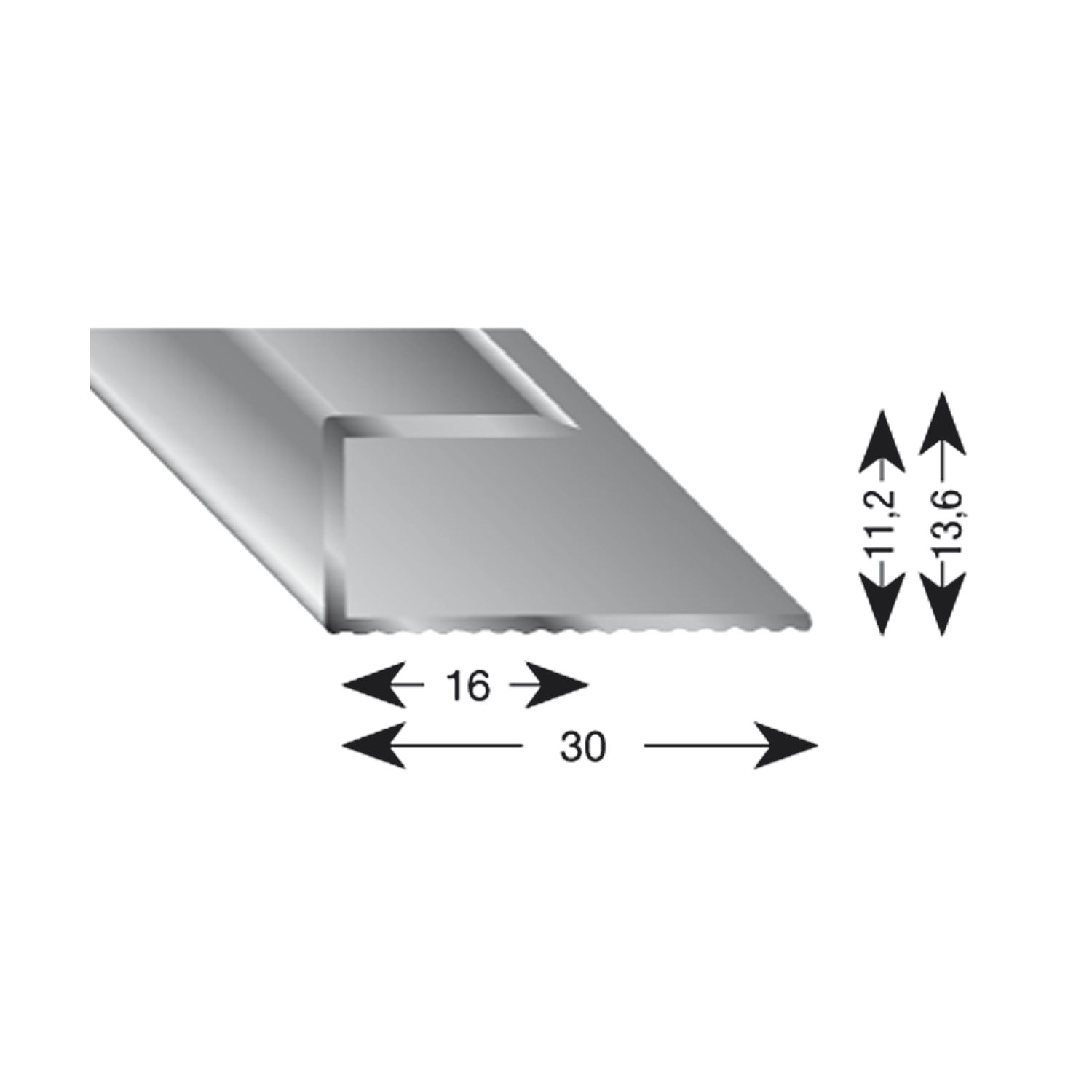 Kügele Gleitabschlussprofil U Alu silber eloxiert 11/2700 mm