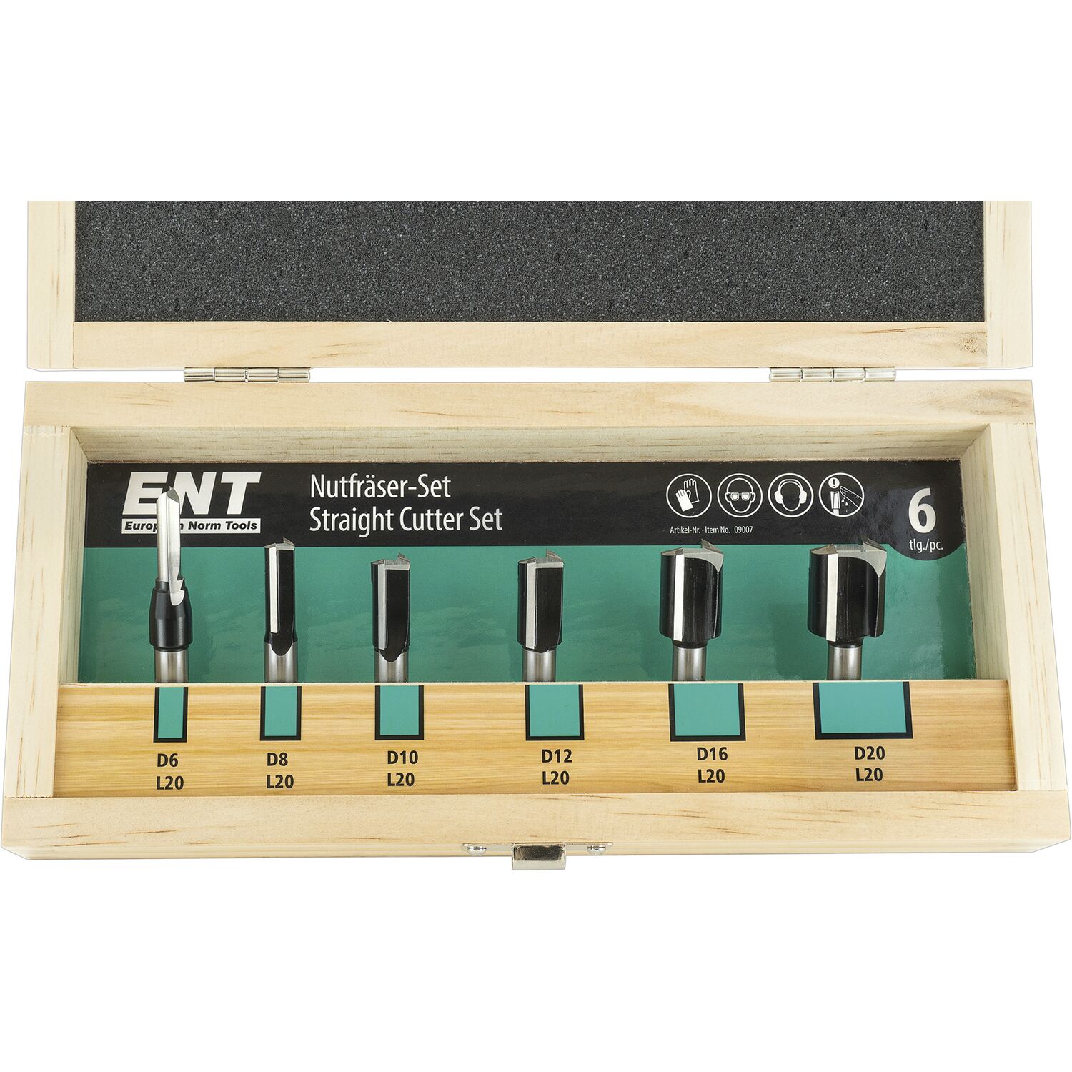 ENT Fräserkassette HW 6-teilig in Holzkassette