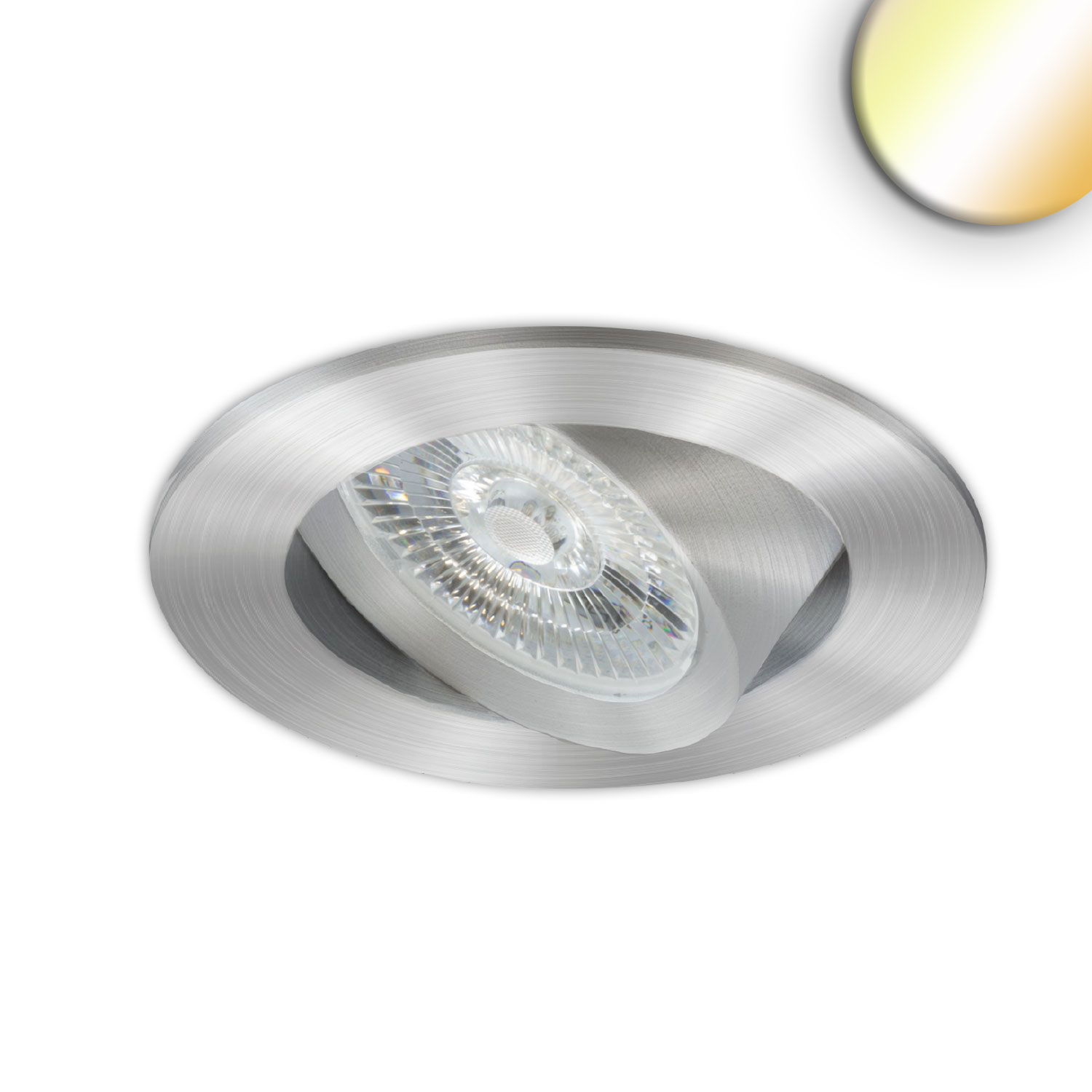 ISOLED LED Einbauleuchte Slim68 Alu gebürstet rund 6W|6W 24V DC weißdynamisch 2700-5700K