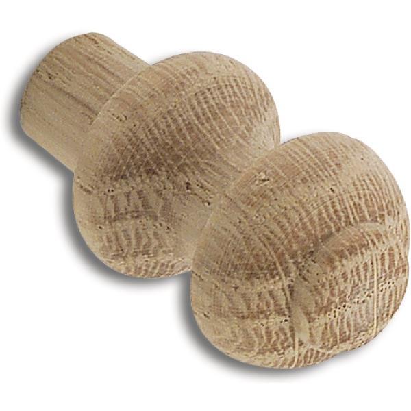 ninka Polsterknopf ø 18 mm, Tiefe 25 mm, Zapfen ø 10 mm, Zapfenlänge 9 mm, Eiche roh