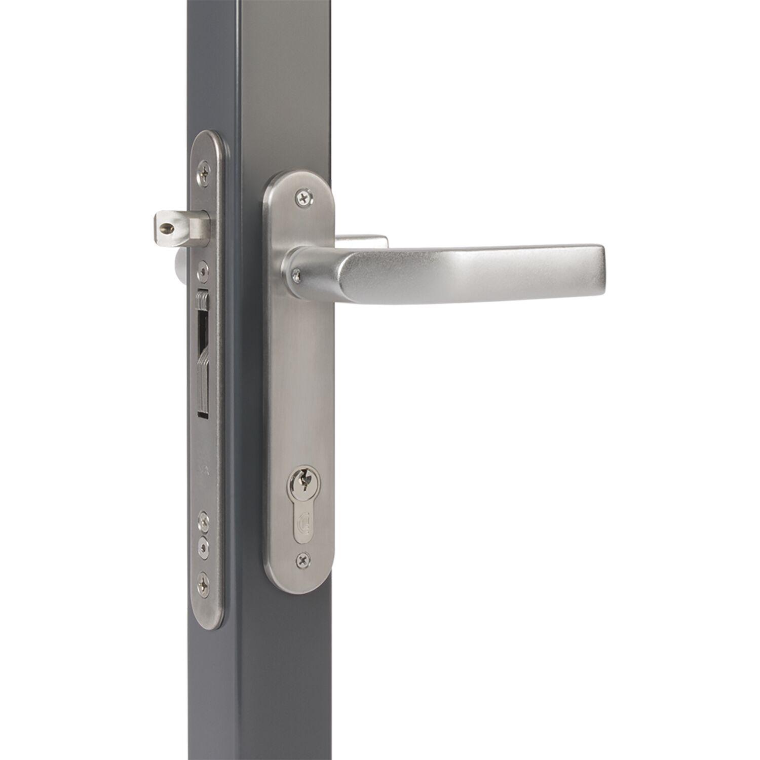 Locinox Rohrrahmenschloss Fiftylock mit Hakenriegel, PZ 92,DM 30 mm,Stulp rund,Edelstahl