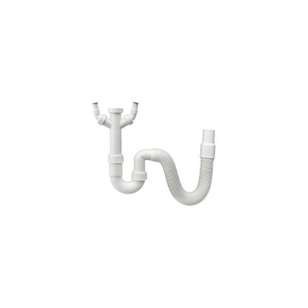 HAAS Siphon mit flexiblem Schlauch mit 2 Anschlüssen 40/50 mm 2820