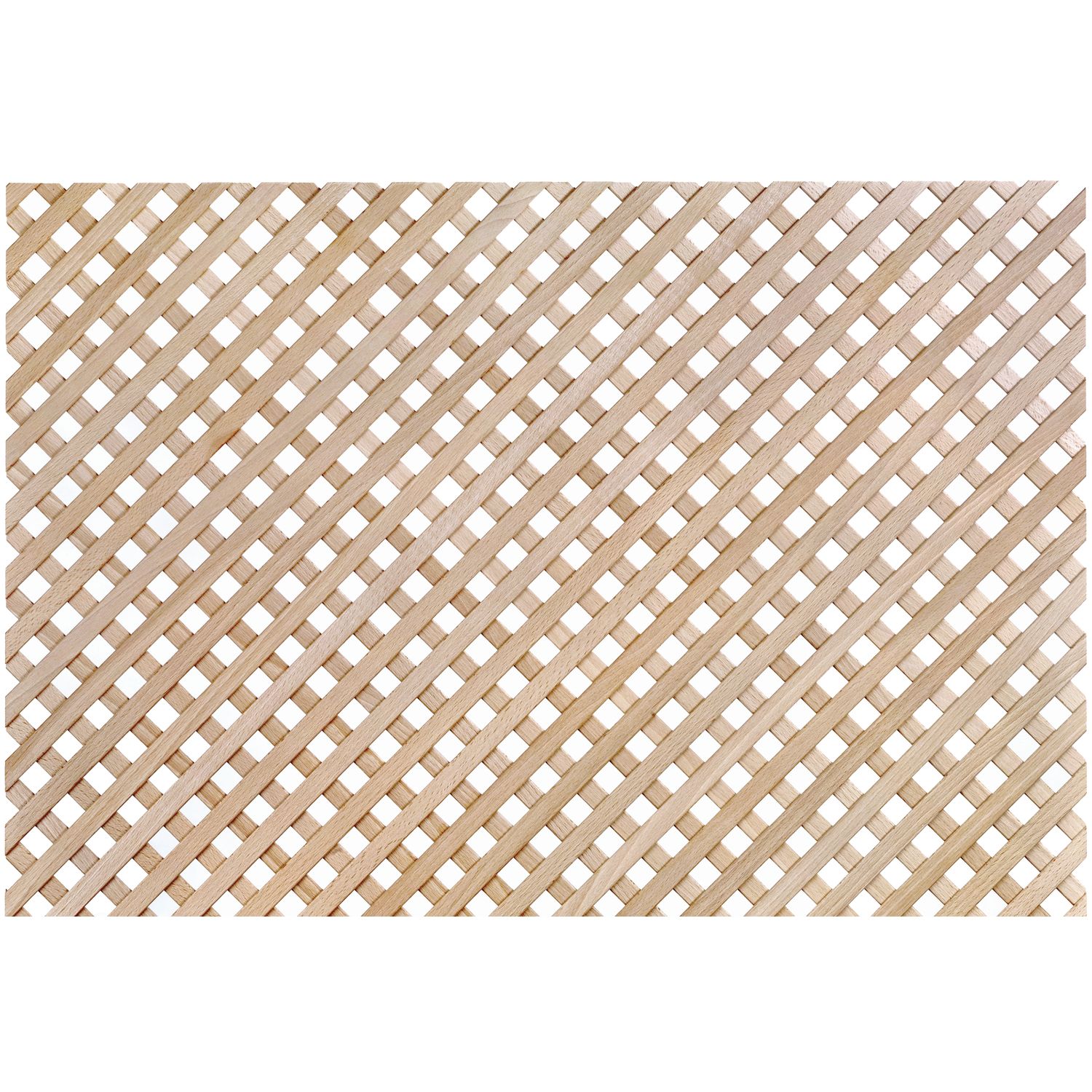 Holzgitter ganze Tafel, diagonal, 1230 x 600 mm, Buche gedämpft