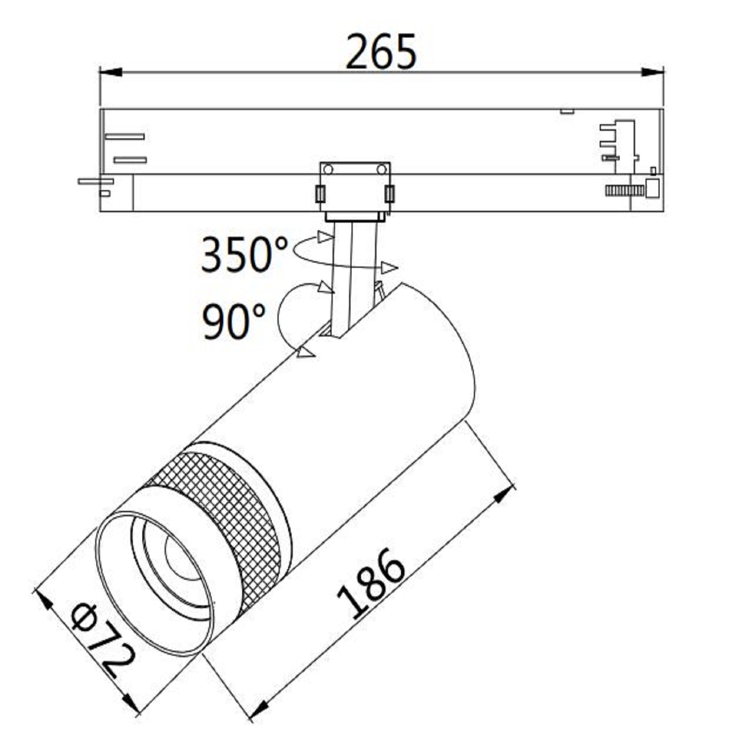 ISOLED 3-Phasen Schienen-Strahler fokussierbar 24W 20°-55° weiß matt 4000K DALI dimmbar