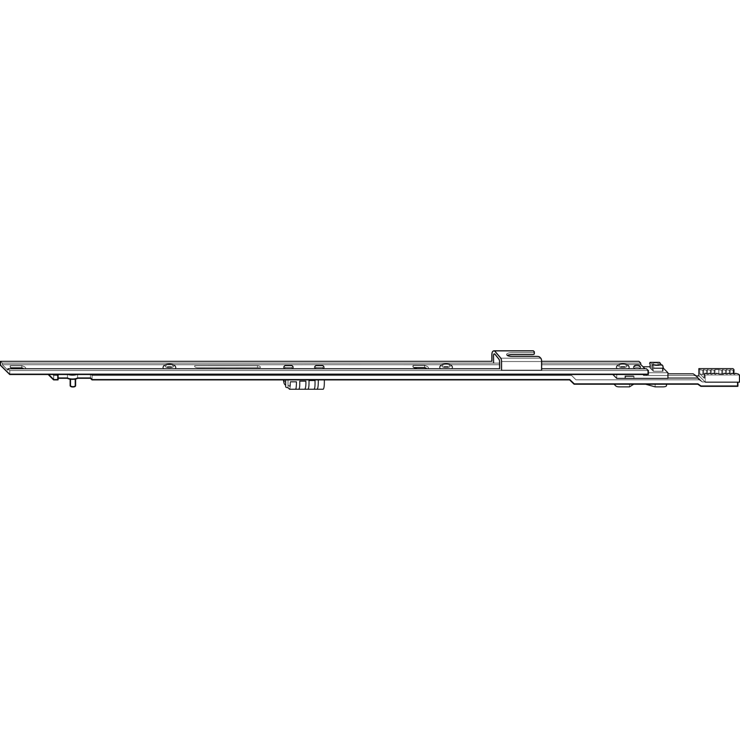 Roto ROTO NT/NX Mittelverschluss Stulpflügelgetriebe oben L=400 mm kuppelbar silber