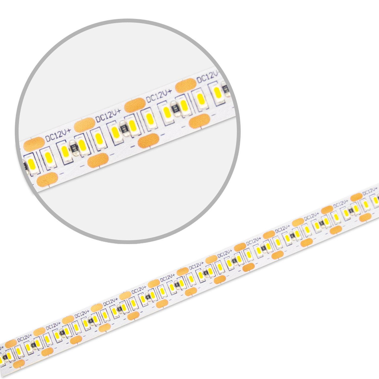 ISOLED LED CRI930 MiniAMP Flexband 12V DC 12W IP20 3000K 120cm beids. 30cm Kabel + maleAMP 300 LED/m