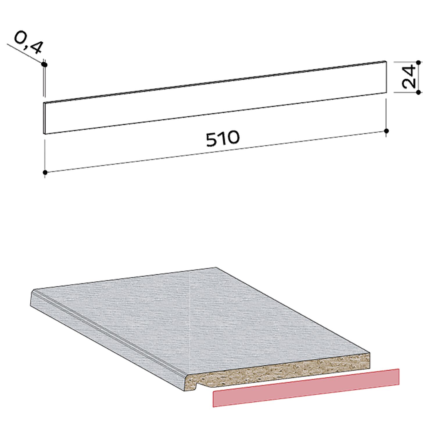 WERZALIT Laminatstreifen Compact polarweiß mit Schmelzkleber