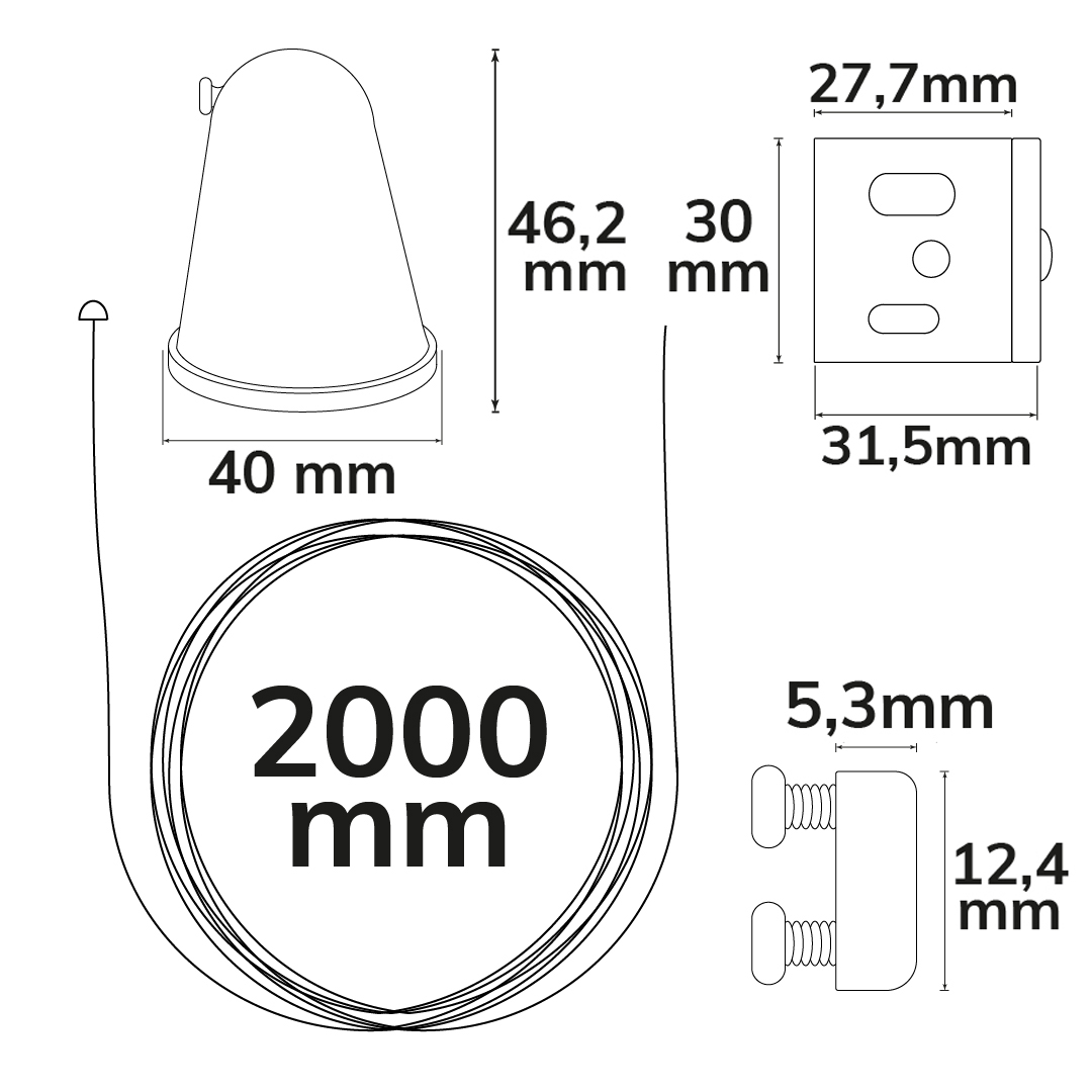 ISOLED 3-Phasen S1 Seilabhängung 10-200cm weiß
