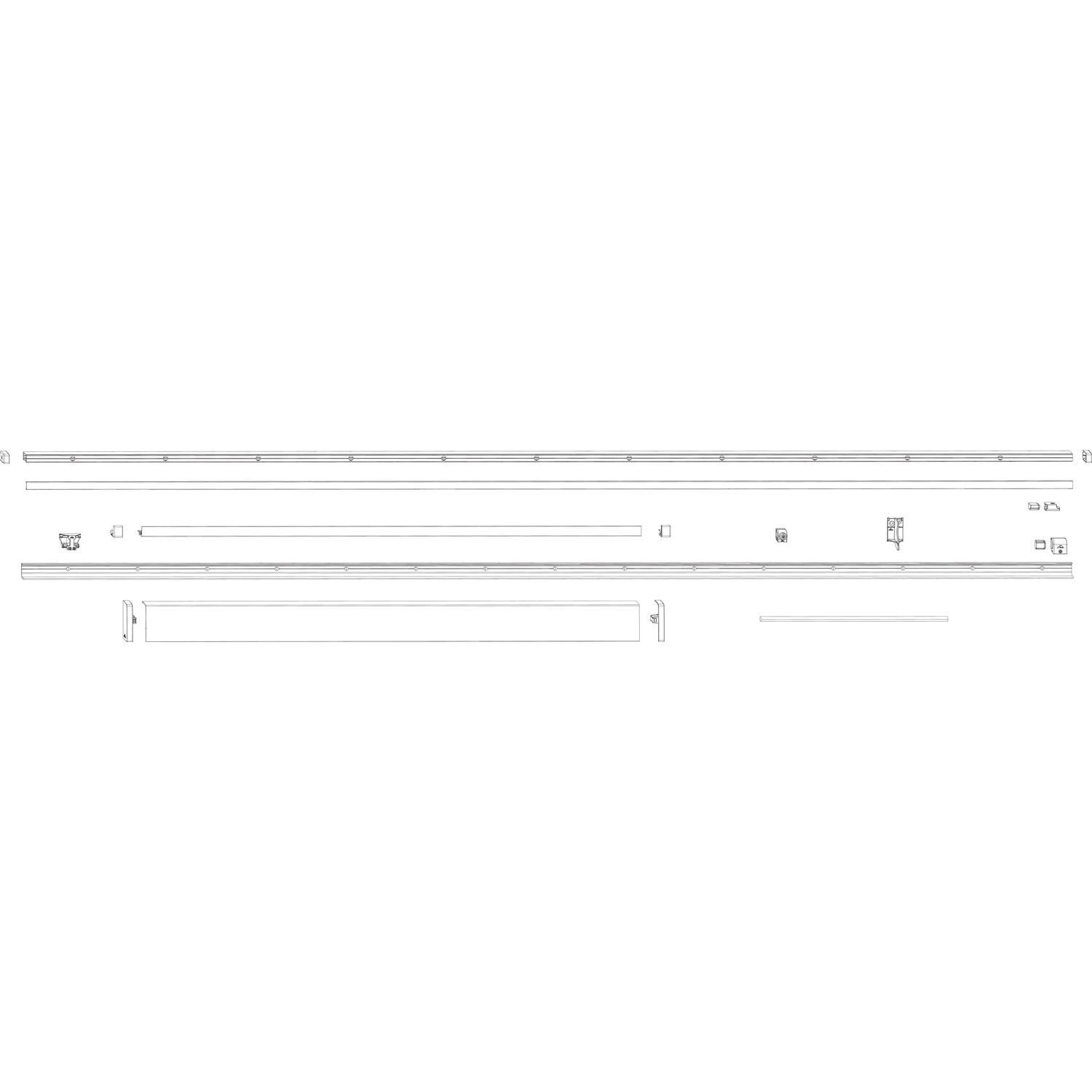 Roto Patio Alversa Schienen-Set Halteschiene 13 mm verkehrsweiß FFB 1251-1450 mm
