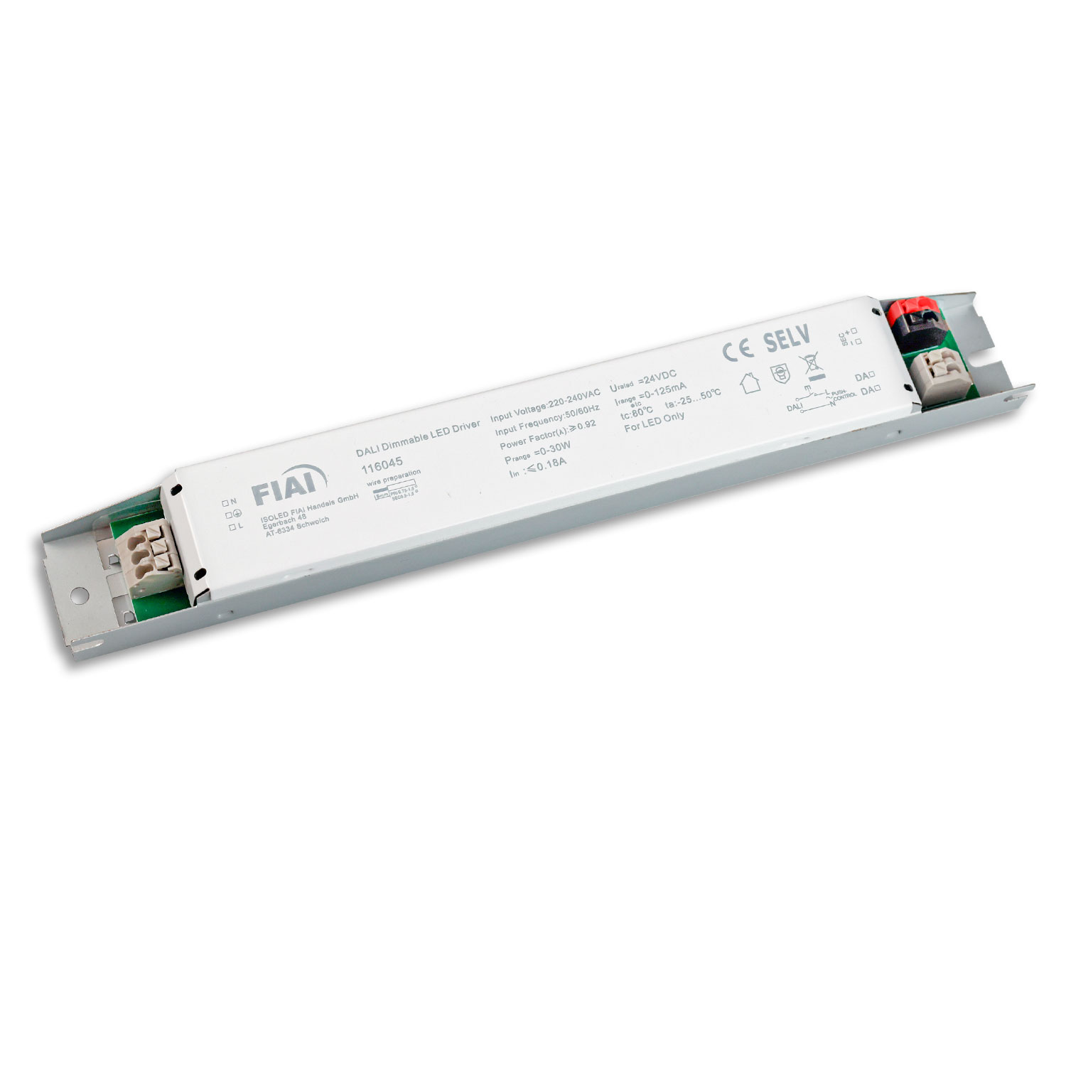 ISOLED LED PWM-Trafo 24V/DC 0-30W Push/DALI-2 dimmbar SELV ultraflach