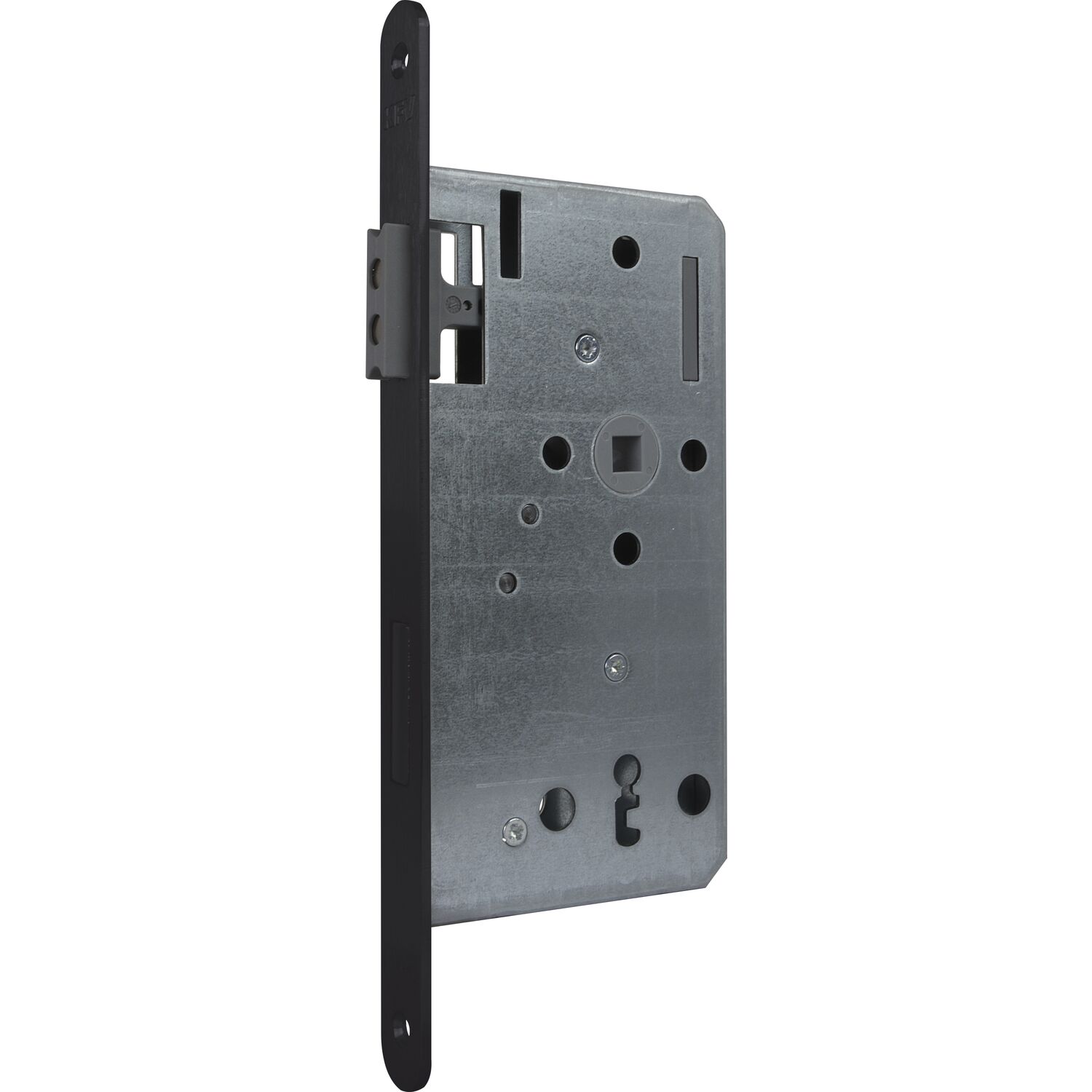 KFV Magnetfallenschloss 116 1/2, BB 72mm, Stulp rund,Edelstahl schwarz lackiert