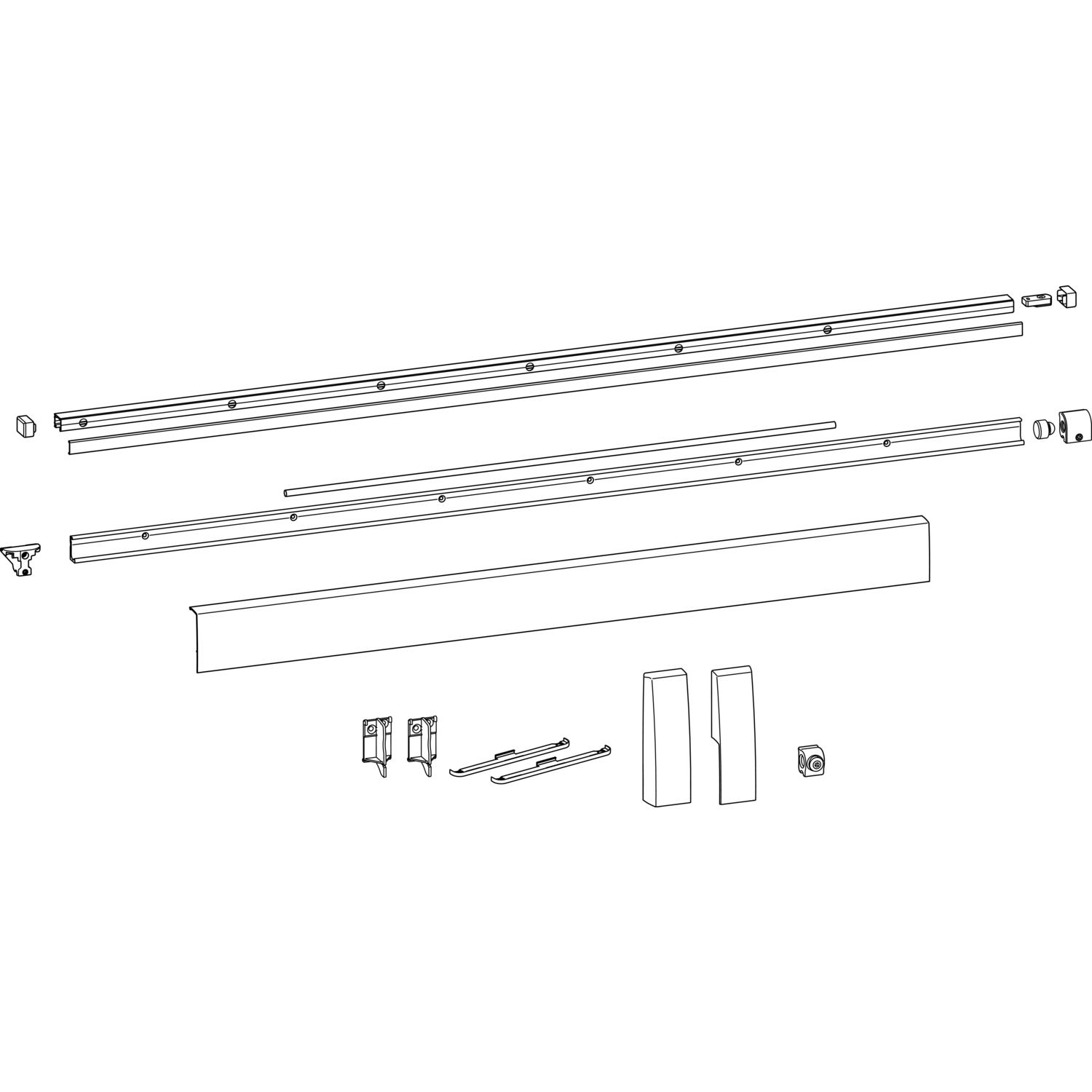 HAUTAU ATRIUM HKS 200Z/160S/SP Schienen-Set, FFB 1651-2000 mm, silber