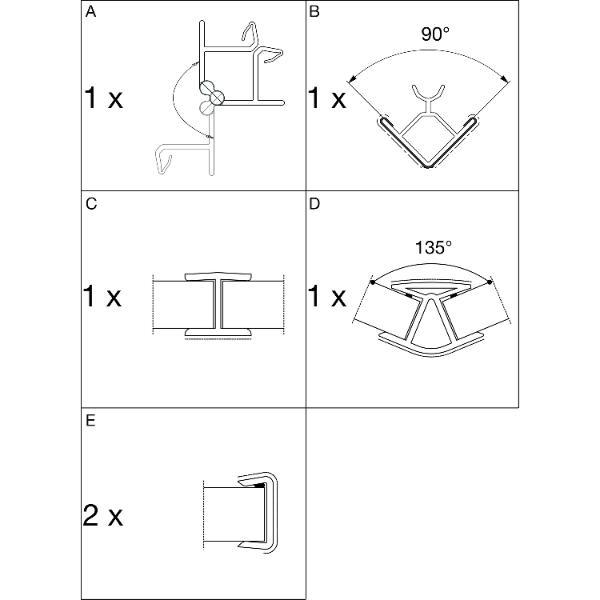 Volpato Zubehör-Set Sockelblenden 120 mm Kunststoff Weiß hochglanz