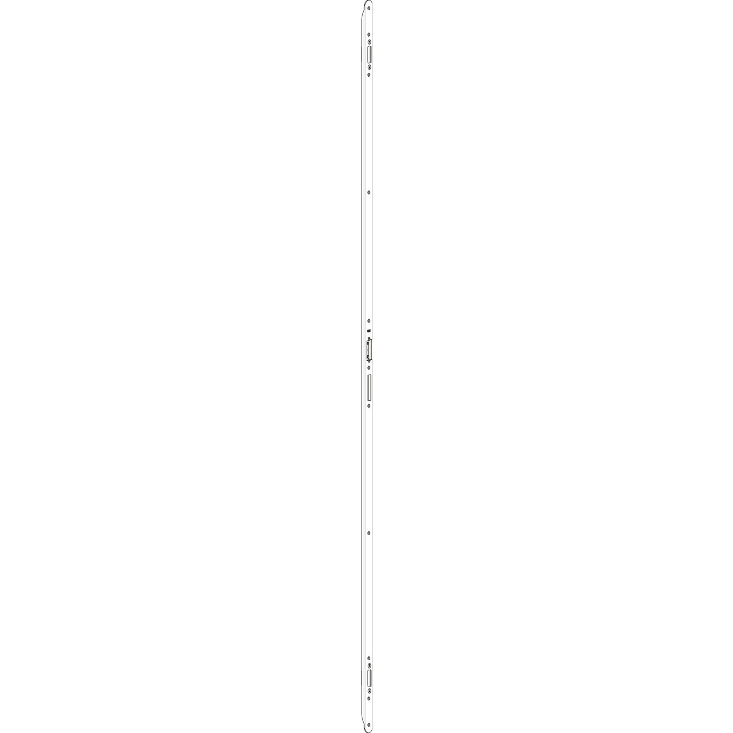 GU Schließleiste Secury Automatic MR2,Stulp 1750mm,Nutlage 12,5 links, verzinkt