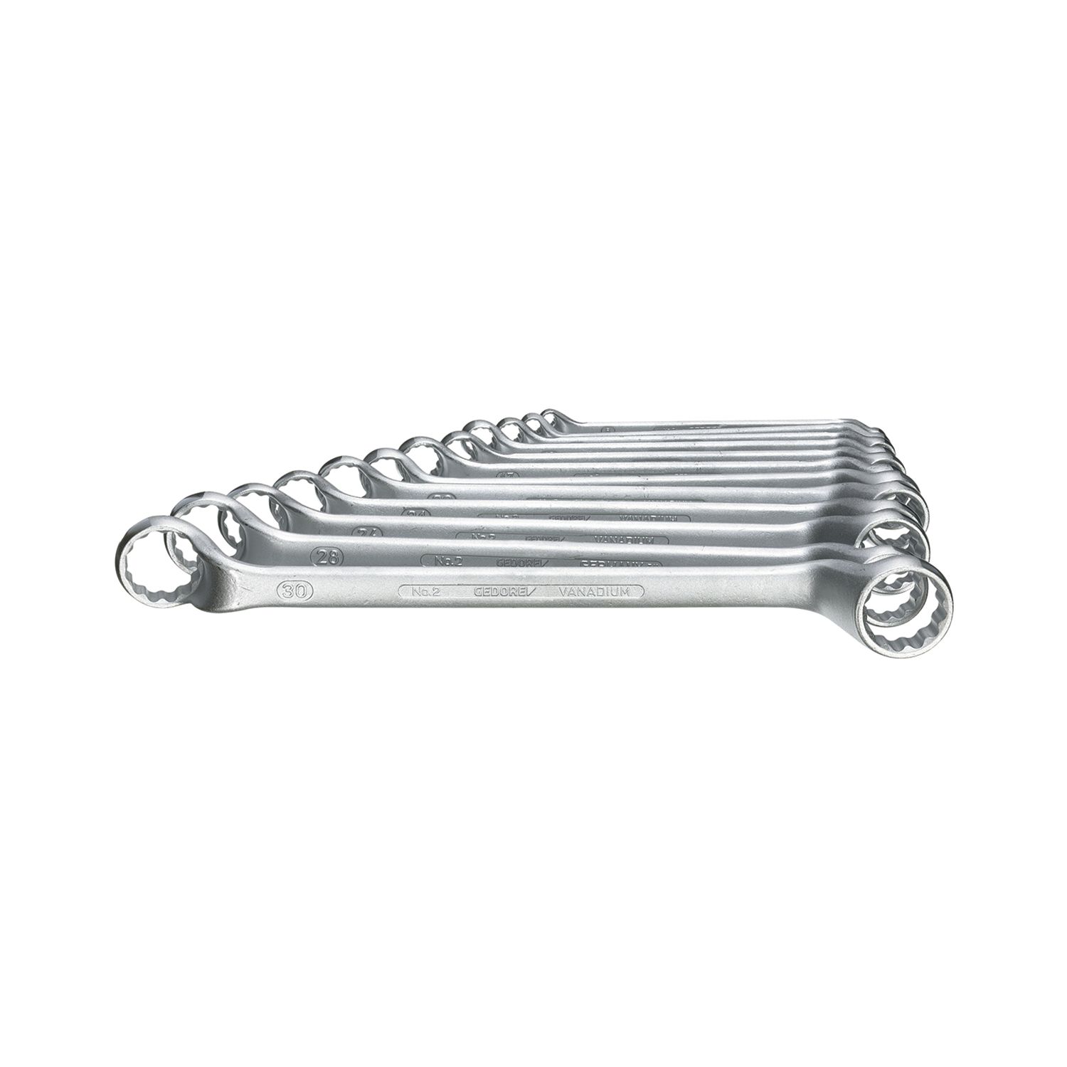 Gedore Doppelringsschlüssel-Satz 2/120 DIN838 6-32 mm tief gekröpft 12-teilig