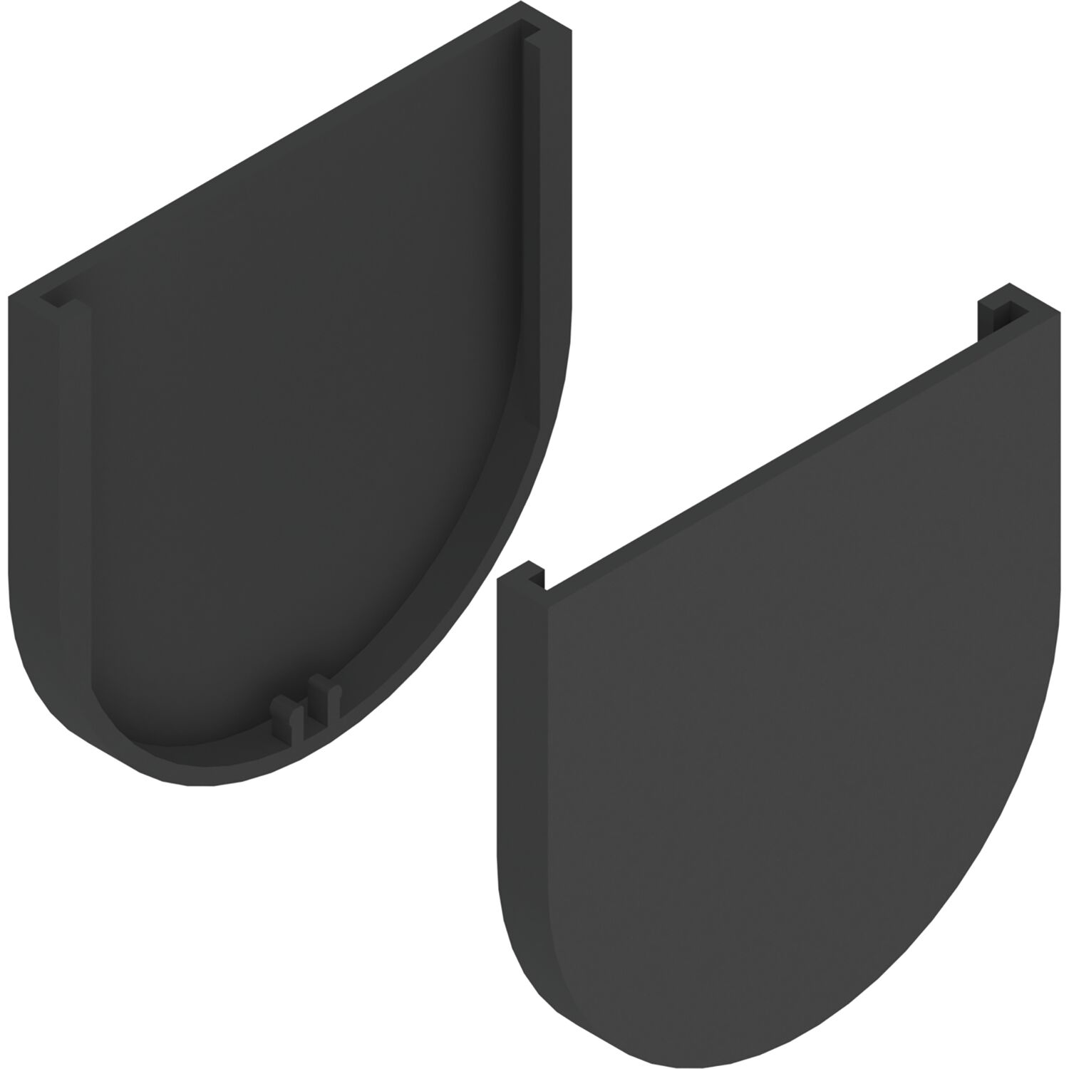 solido 100 Abdeckkappen-Set Glas Punktbefestigung rund schwarz