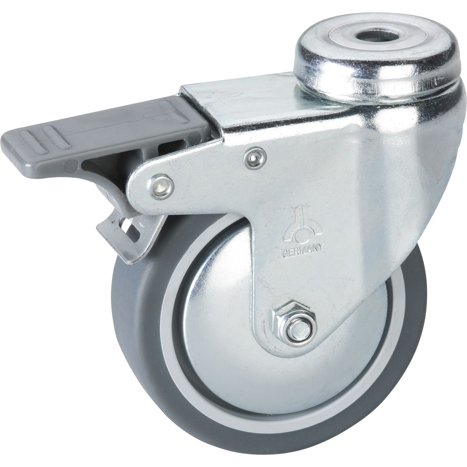 Dörner + Helmer Lenkrolle TPE Fadenschutz Feststeller 100 mm 55 kg Rückenloch