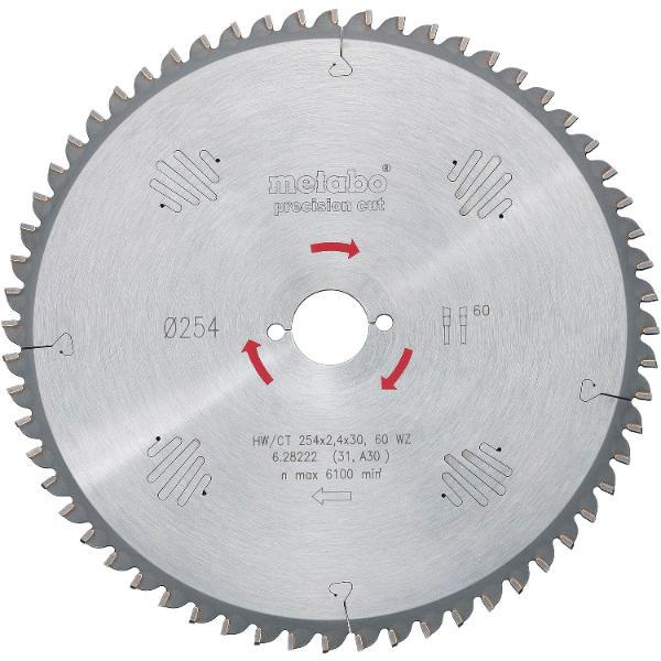 METABO HW-Kreissägeblatt Precision Cut 315x2,4x30 mm Z84 WZ neg.