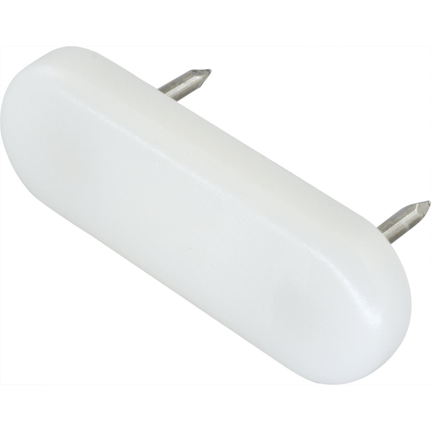 SCH Nagelgleiter mit 2 Einschlagstiften oval 44x16 Kunststoff weiss