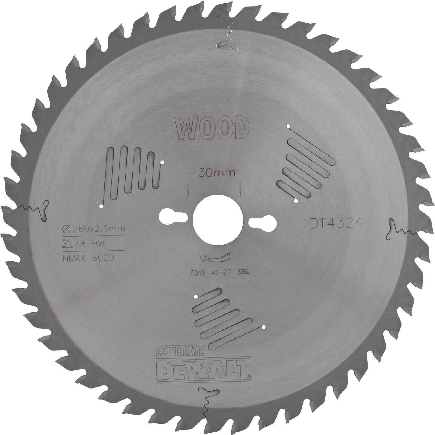 DeWalt Kreissägeblatt HW ø 260x2,6x30 mm Z48 Wechselzahn (WZ) positiv