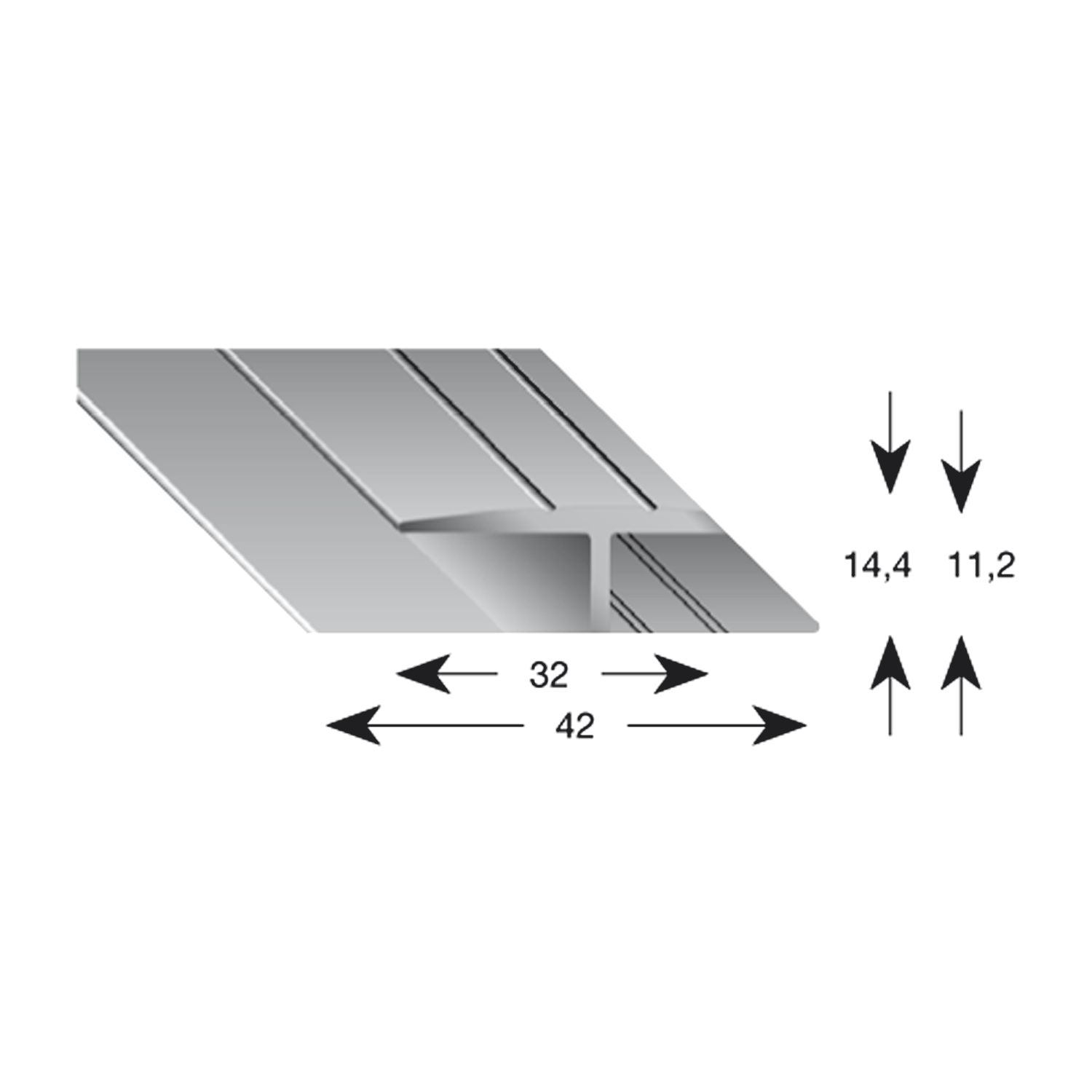 Kügele Gleitabschlussprofil H Alu silber eloxiert 10/2700 mm