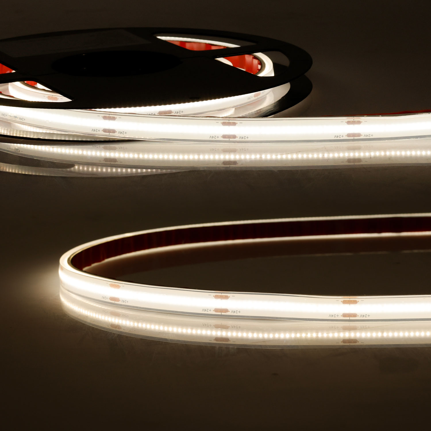 ISOLED LED HT930 COB Flexband für bis zu 100°C Umgebungstemp. 24V DC 14,4W IP68 3000K 5m Rll 480 LED