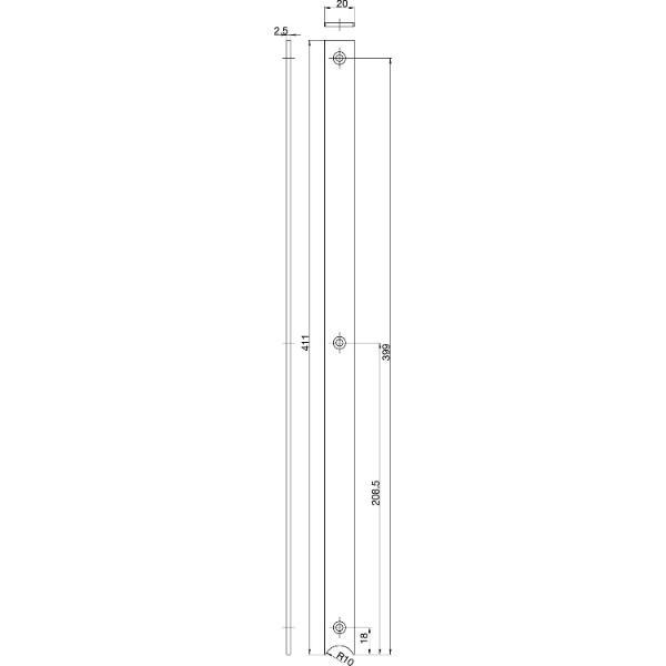 GU Anschlussstulp/Stulpverlängerung oben für Secury MFV, 405 x 20 mm,RK, silber
