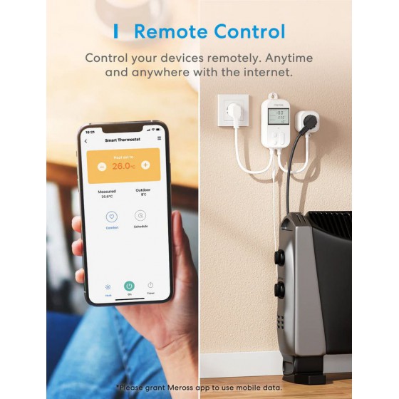 Meross Temperatursteuerung mit Steckdose HomeKit
