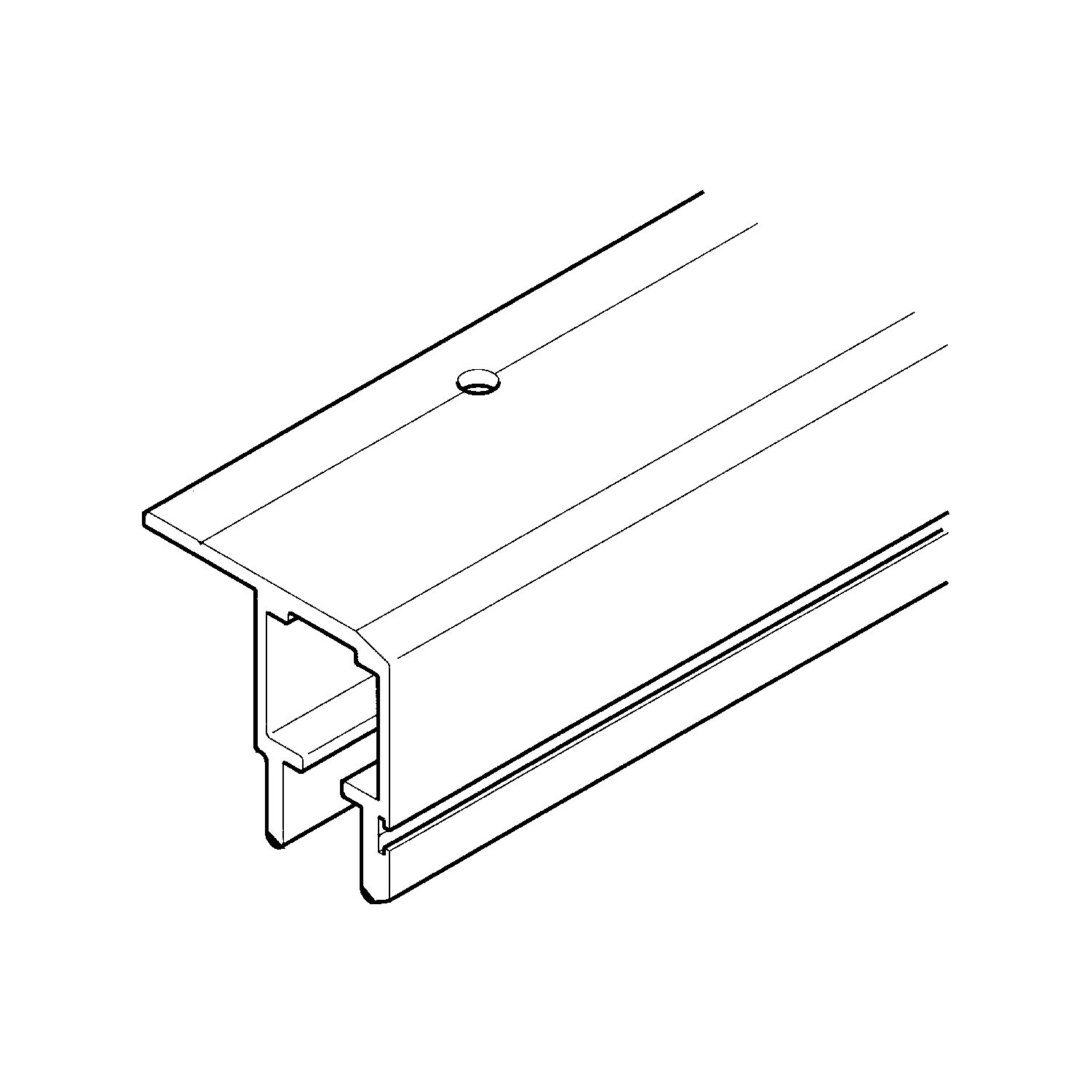 HAWA MULTIFOLD 30 Laufschiene 2500 mm, Aluminium farblos eloxiert