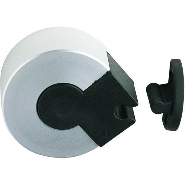 dormakaba Türhalter mit Kunststoffklemm-Mechanismus und Puffer, Höhe 25 mm, silber elox.