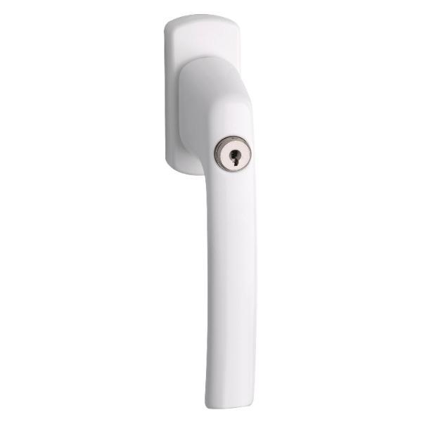 Maco #53823 Fenstergriff HARMONY Sperrzylinder Vierkant 7x43mm Alu weiß