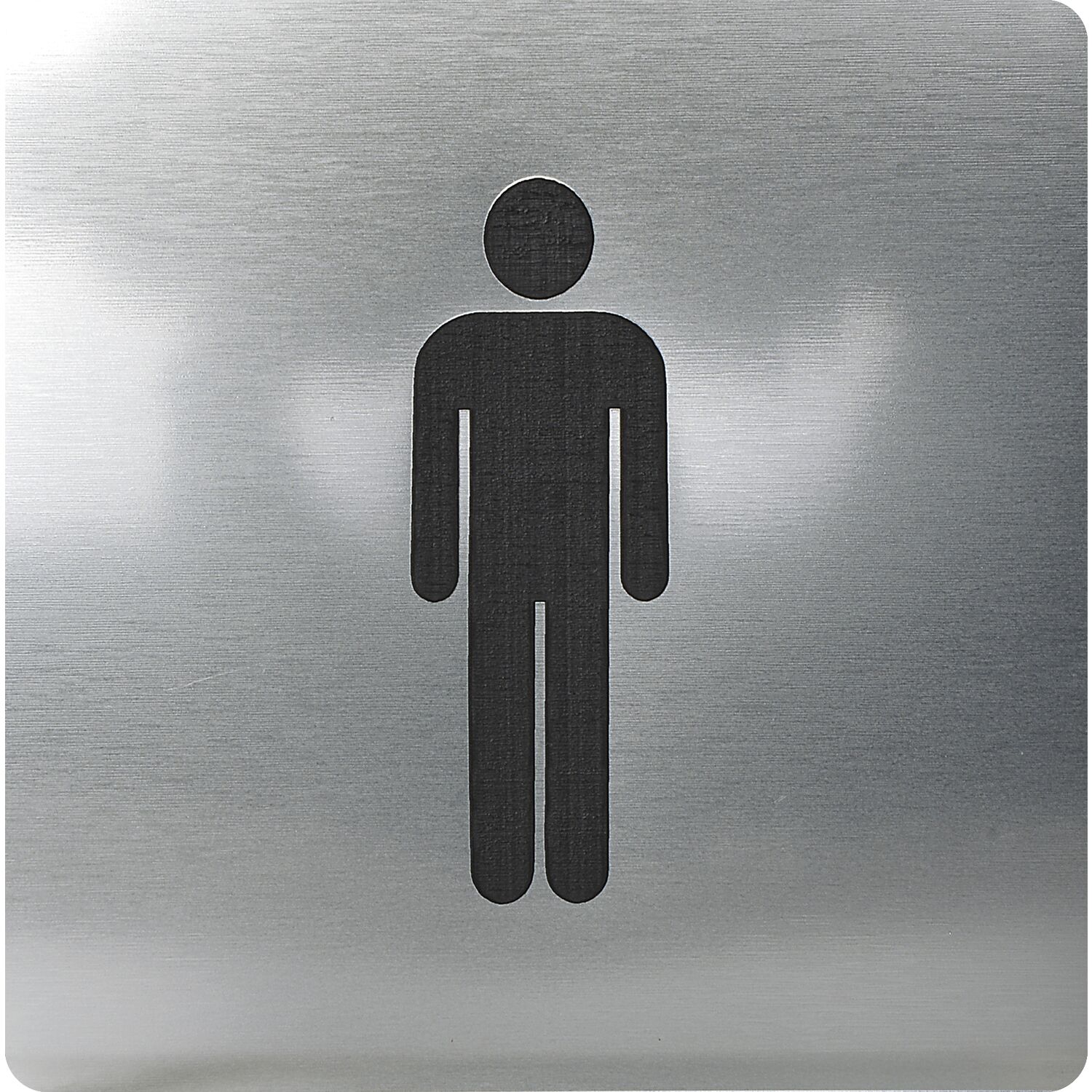 ninka WC Symbol Mann selbstklebend, 100 x 100 mm, Kunststoff Edelstahl-Effekt