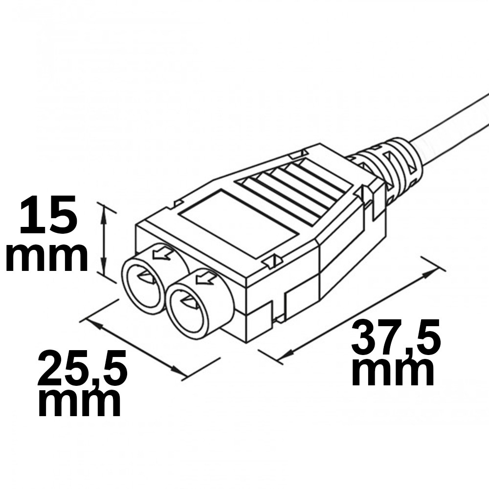 ISOLED Mini-Plug 2-fach Verteiler female 1m 2x0,75 IP54 weiß-grün max. 48V/6A
