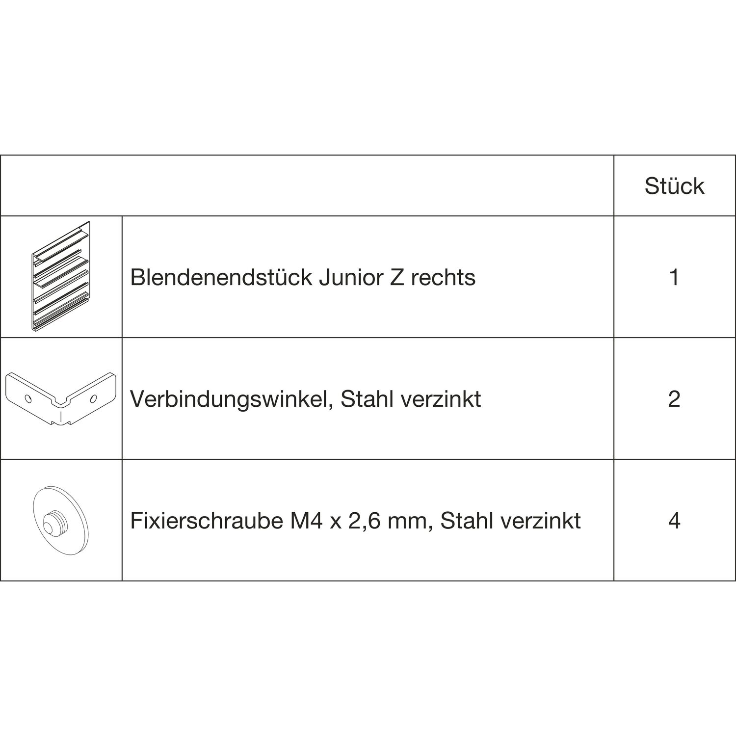 HAWA Junior 100/Z Abdeckkappen-Set zu Clipblende 59 mm rechts silber (30142)