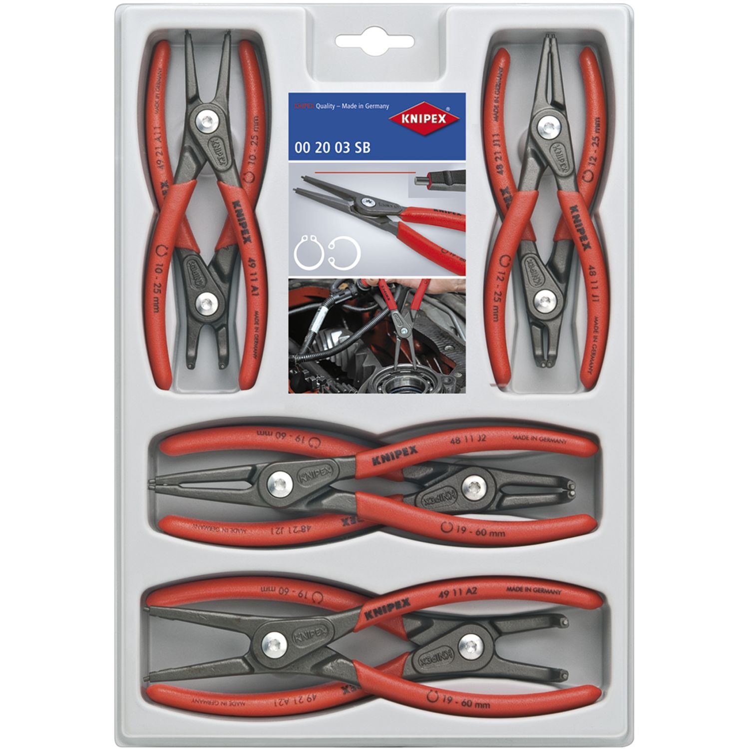 Knipex Präzisions Sicherungsringzangen-Set 8-teilig