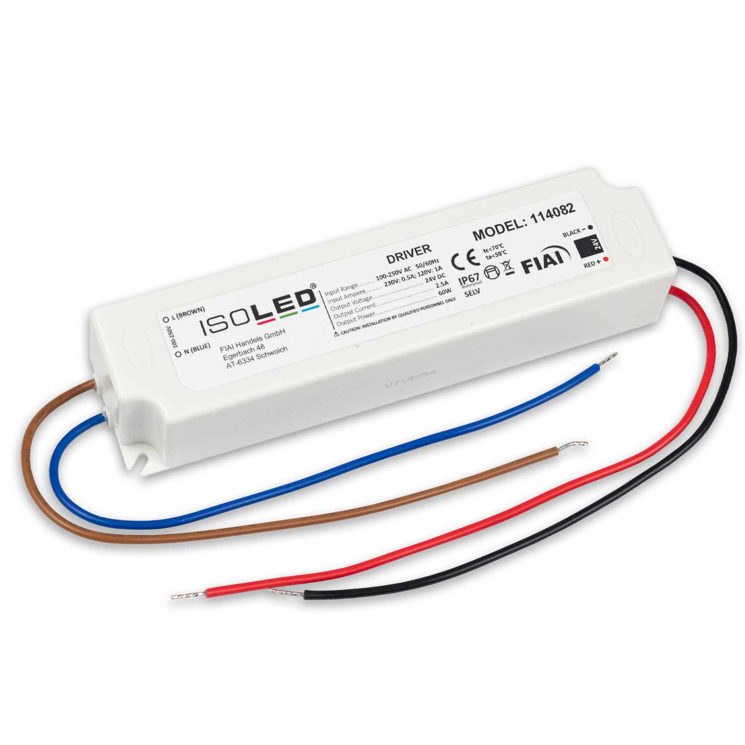 ISOLED LED Trafo 24V/DC 0-60W IP67