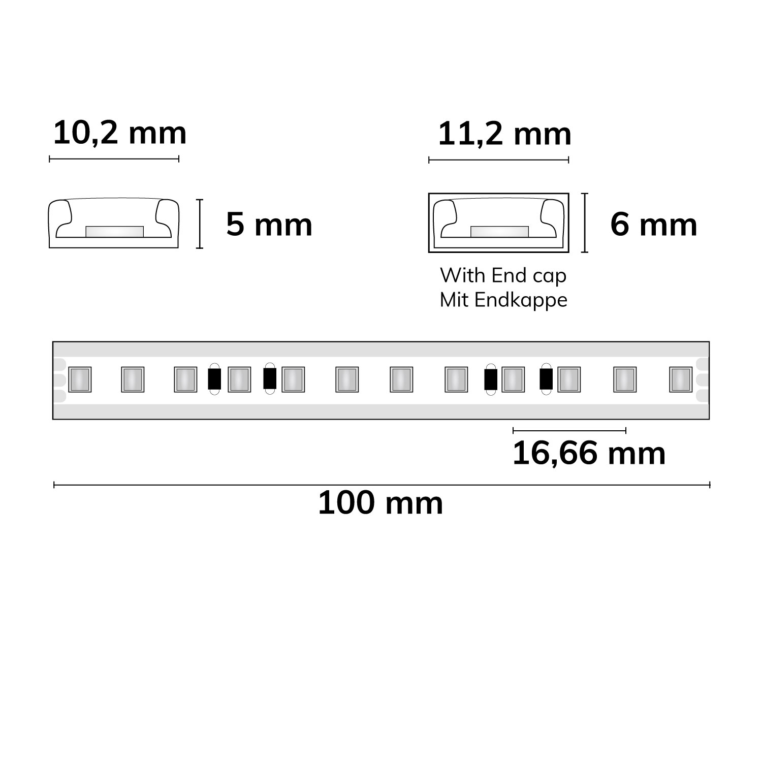 ISOLED LED AQUA927/960 PU Linear CCT Flexband 24V DC 7W ww + 7 W kw IP68 5m Rolle 120 LED/m