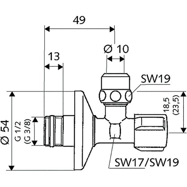 SCHELL Eckregulierventil Comfort ASAG easy, Messing Chrom