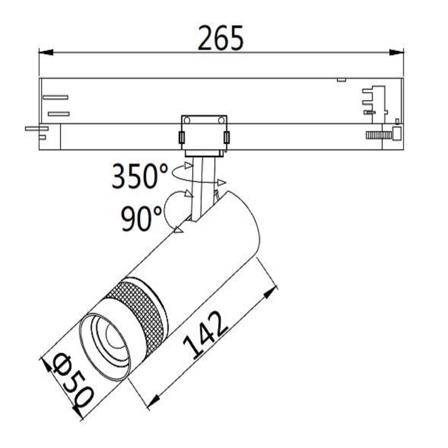 ISOLED 3-Phasen Schienen-Strahler fokussierbar 12W 20°-55° weiß matt 4000K DALI dimmbar