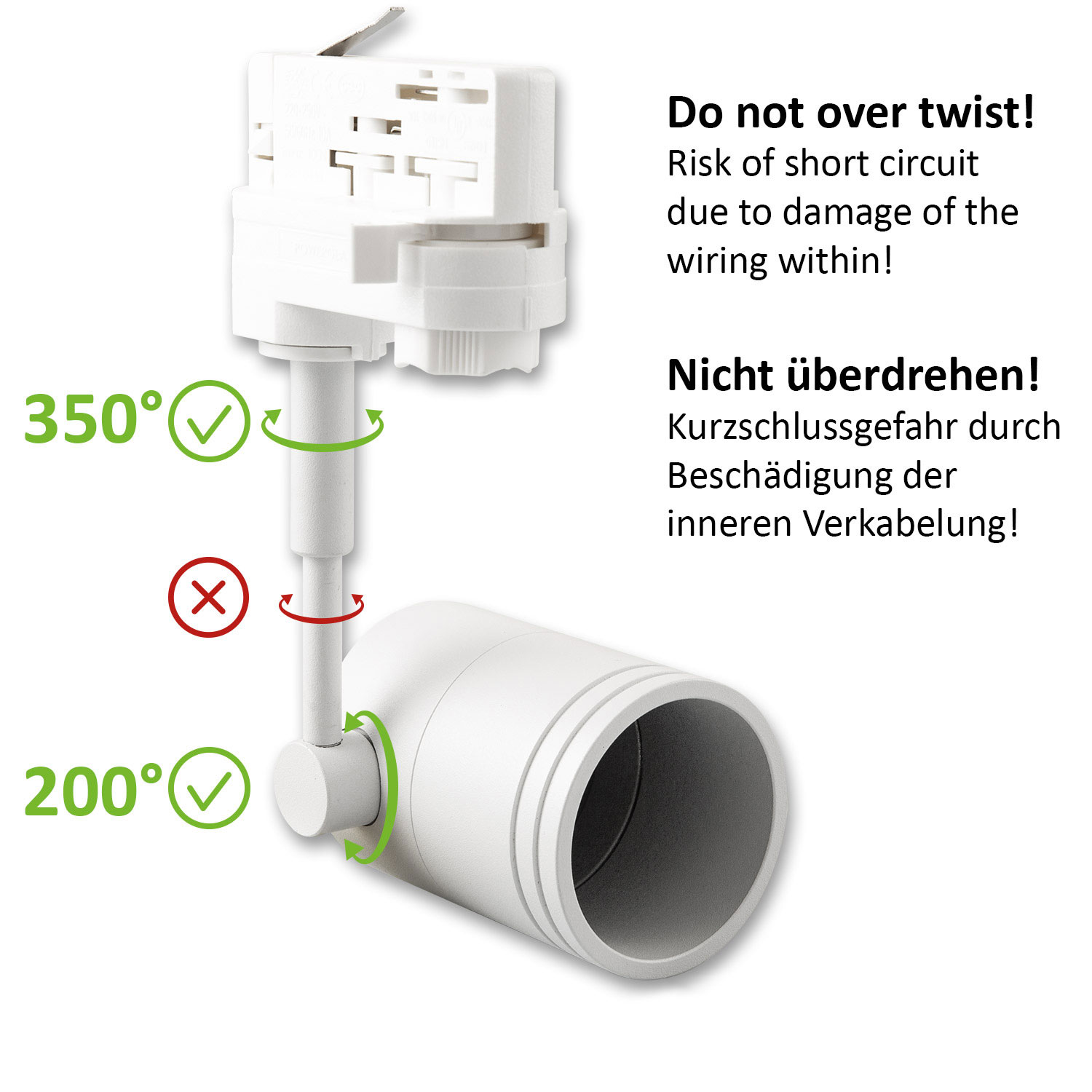 ISOLED 3-Phasen Schienen-Adapter für GU10-Spots weiß