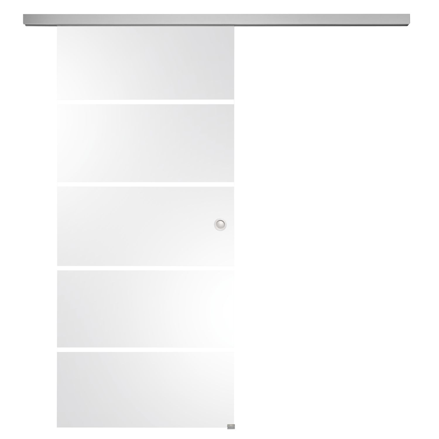 Glasschiebetür Set Sensita 15, 820x2100 mm, Beschläge/Muschelgriff silber