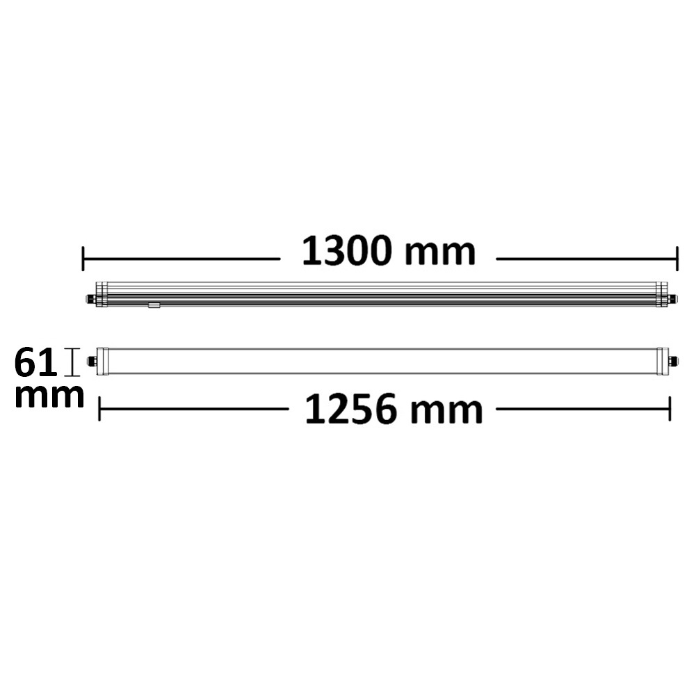 ISOLED LED Linearleuchte 130cm 36W IP65 neutralweiß