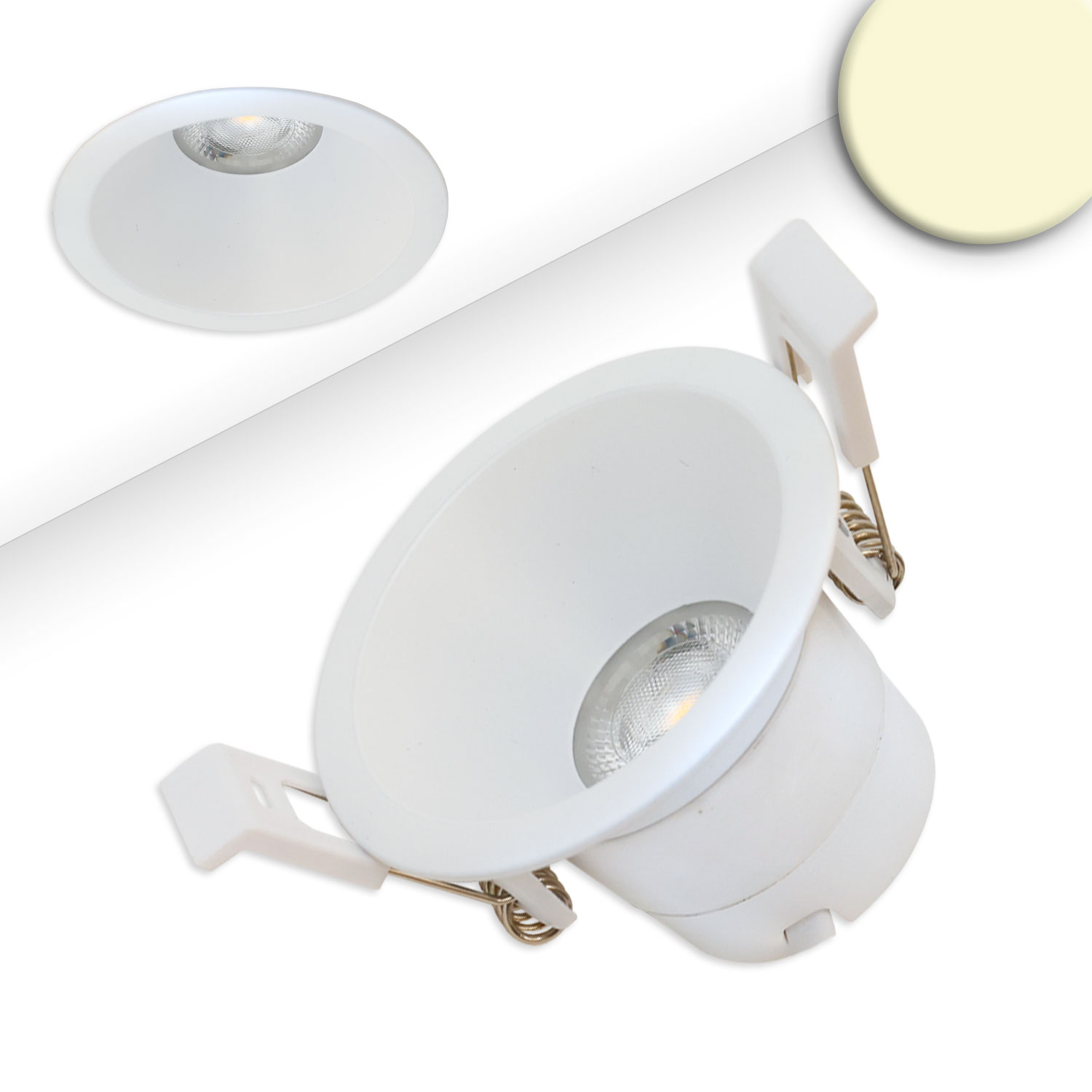ISOLED LED Einbaustrahler BACK60 weiß matt rund 5W CRI90 2700K rückversetzt UGR