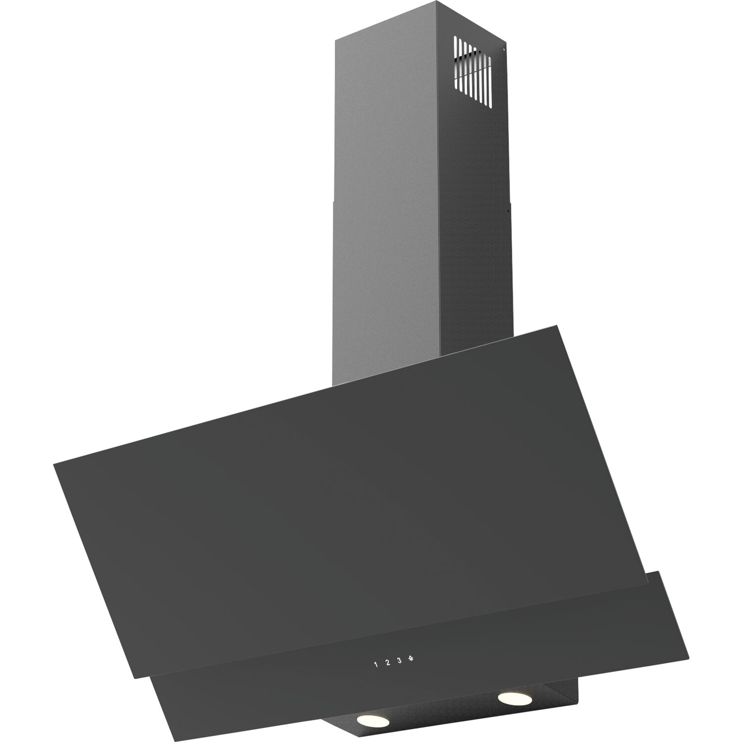 solido Wand-Dunstabzugshaube Divero Diago, schwarz matt, 900 mm