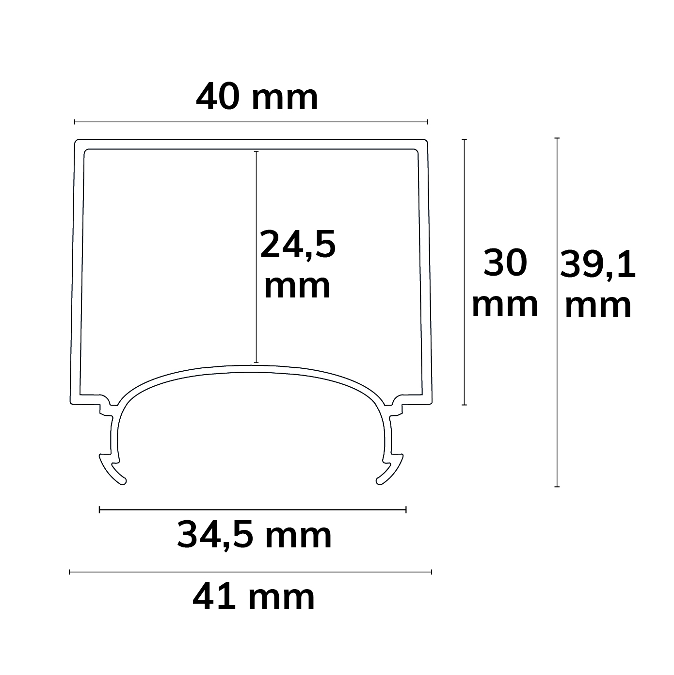 ISOLED Abdeckung COVER63 opal+ U-Form für Profil LAMP30 V1+V2 300cm