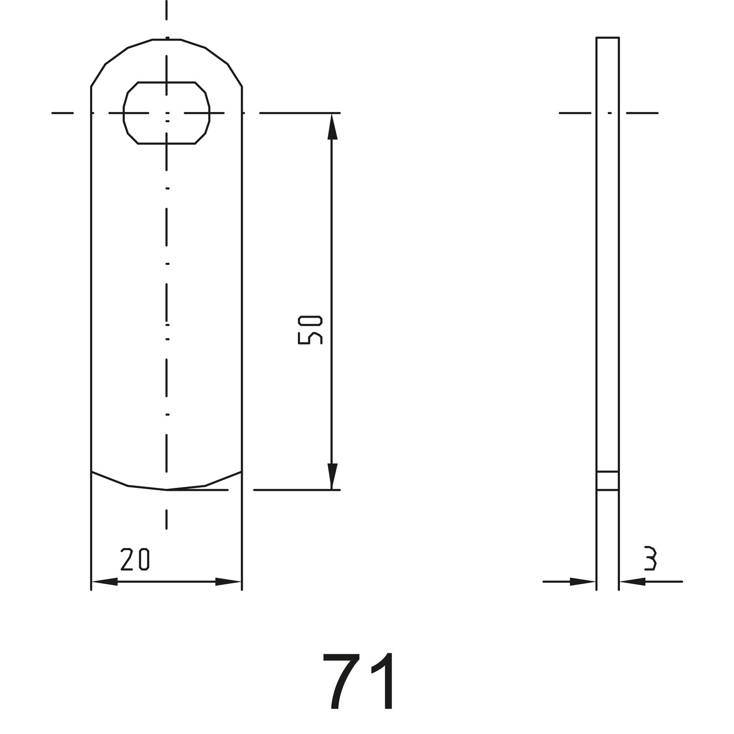 ASSA ABLOY Sperrnase für Elektronisches Schrankschloss Sense+PIN, Nr.71,gerade
