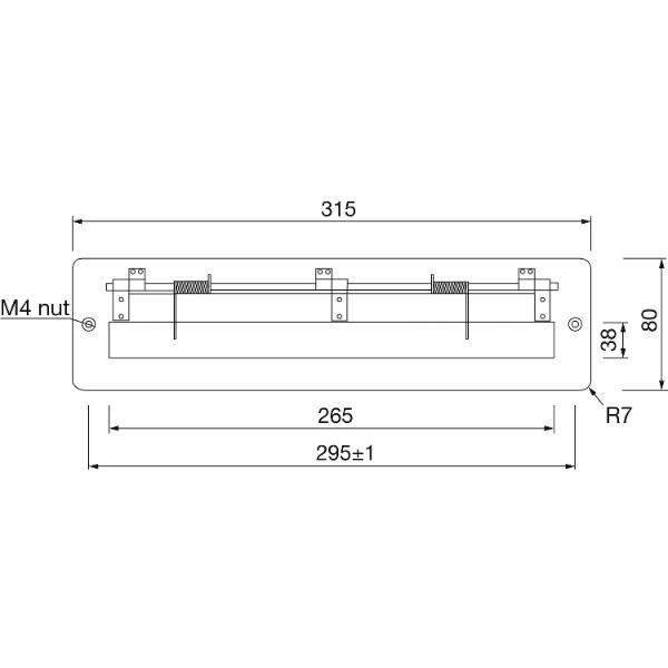 Briefeinwurf 315 x 80 mm/ Einwurfmaß 265 x 38, Edelstahl